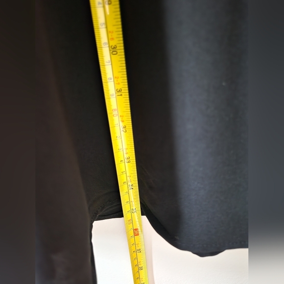 Black Size L Midi A-Line Dress with Waist Band V Neck Zipper Closure- BNWT - Picture 9 of 15